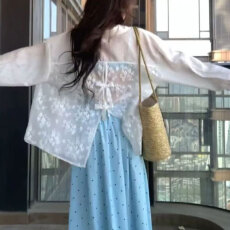 批发广州面料原版做法法式蕾丝拼接衬衫女<b class='q'>夏季</b>薄款防晒外套上衣