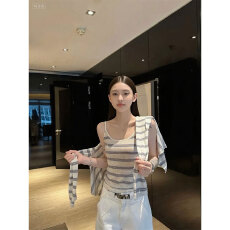 批发现货 原版品质撞色百搭吊带背心上衣两件套