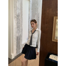 批发原版品质polo领正肩内搭长袖t恤女装新款秋季<b class='q'>修身</b>显瘦上衣