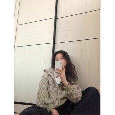 批发原版品质绒条复合条纹连帽<b class='q'>宽松</b>慵懒风<b class='q'>卫衣</b>女秋季显瘦上衣