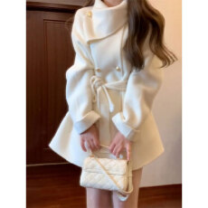 批发高质量加厚保暖德绒450克甜辣妹韩系收腰气质外套上衣女