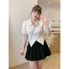 批发实拍 正肩<b class='q'>T</b><b class='q'>恤</b><b class='q'>短袖</b>女夏季小个子设计感拉链修身别致上衣