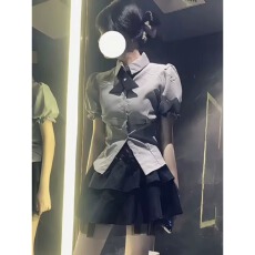 批发后腰全松紧<b class='q'>蕾丝</b>拼接绑带蓬蓬裙夏季学院风高腰显瘦收腰蓬蓬裙