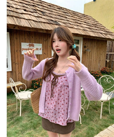원본 품질 배색 꽃무늬 슬립 페이크 레이어드 순수한 욕망 바람 조끼 패치워크 색상 꽃무늬 캐미솔