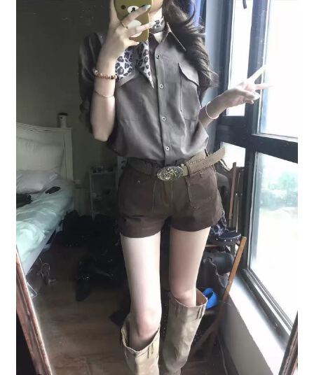 면 마 소재 고대 조기 센스 착용 가져 가라. 긴팔 셔츠 가을 느긋한 바람 루즈핏 셔츠