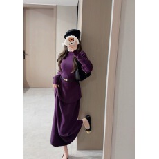 批发高级感韩系轻奢两件套装裙2025秋冬新款针织衫毛衣高腰半身裙女