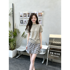 批发实拍 卷边短袖针织衫法式柔美半高领轻熟风叠穿毛衣