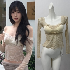 批发Lattitude/杨小鹭 塞浦路斯蝶梦 多种蕾丝拼接美背高弹打底衫