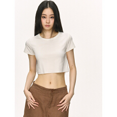 批发021ope 辣妹风美式超短露腰<b class='q'>白色</b><b class='q'>t</b><b class='q'>恤</b>百搭纯色正肩纯欲显瘦上衣
