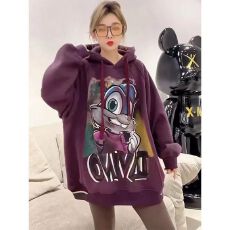 批发大码300斤加肥加大码【仿华棉复合加绒加厚】中长款卫衣女