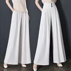 批发大码阔腿裤女生2024年新款春夏季薄款宽松<b class='q'>拖地</b>长裤子垂感妈妈裙裤