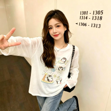 批发韩系雪花棉企鹅<b class='q'>印花</b>罩衫女夏薄款混纺正肩微宽松减龄通勤慵懒上衣