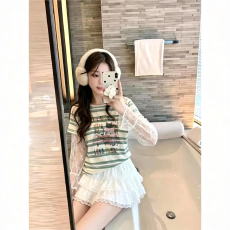 批发甜辣风卡通猫咪印花防晒衣女夏新款<b class='q'>蕾丝</b>拼接宽松薄款长袖<b class='q'>罩衫</b>上衣