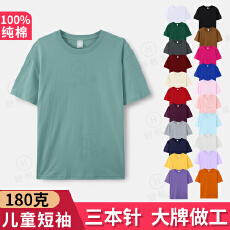 批发抖音天猫小红书 河北光版夏季儿童T恤100%精梳纯棉螺纹后包领连肩