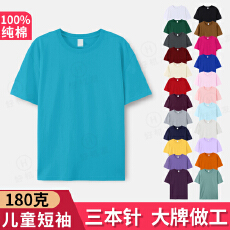 批发抖音天猫小红书 河北光版夏季儿童T恤精梳纯棉螺纹后包领连肩童装