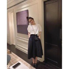 批发白色高腰抗皱速干伞<b class='q'>裙</b>女春秋2026年夏季新款a<b class='q'>字</b>中长款工装<b class='q'>半身裙</b>