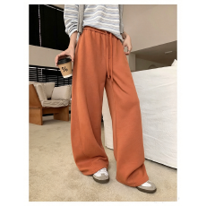 批发65%棉 美式秋<b class='q'>冬</b>新款高腰抽绳休闲运动卫裤弯刀女裤