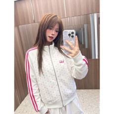 批发美式复古星星立领<b class='q'>夹克</b>外套女早秋季2026新款宽松休闲<b class='q'>运动</b>开衫卫衣