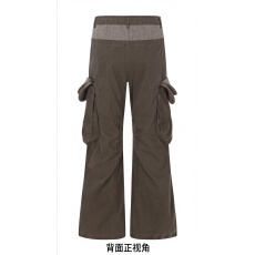 军绿色复古多口袋工装阔腿裤男士秋季新款宽松直筒休闲伞兵长裤