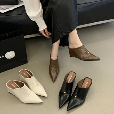 批发米庭坡跟包头拖2026<b class='q'>春</b>夏新款尖头简约半拖舒适懒人一脚蹬包头拖鞋