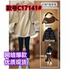 批发加绒加厚打底衫女<b class='q'>春秋</b>中长款长袖T恤卫衣叠穿内搭配鲨鱼裤的上衣