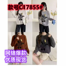 批发初中生圆领卡通斑马套头毛衣少女高中学生针织上衣大童内搭<b class='q'>打底衫</b>