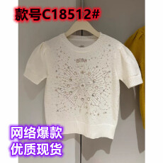 批发轻奢高级老钱风星座刺绣短袖套头针织<b class='q'>衫</b>