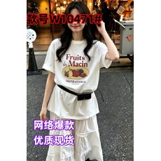 批发韩系纯棉打底衫夏季新款慵懒宽松水果印花圆领<b class='q'>短袖</b>大码女装<b class='q'>T</b><b class='q'>恤</b>