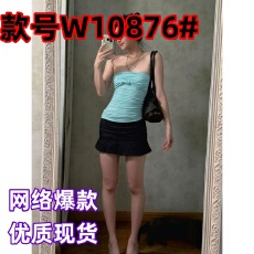 批发设计感纯欲性感辣妹无袖上衣