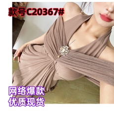 批发名媛风气质约会时尚黑色露肩<b class='q'>礼服</b>裙包臀裙女装派对新款宴会收腰