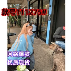 批发澳绒 字母刺绣圆领<b class='q'>套头卫衣</b><b class='q'>女</b>宽松长袖上衣