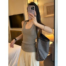 批发【官图特价~<b class='q'>包</b><b class='q'>芯</b>纱~天猫抖音质量】灰色冰<b class='q'>丝</b>u领工字针织吊带背心