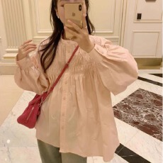 批发粉色打揽<b class='q'>衬衫</b>女2026春秋蝴蝶结<b class='q'>衬衣</b>chic温柔防晒上衣