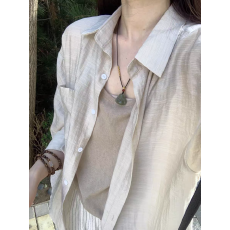 批发法式防晒衣<b class='q'>长袖</b><b class='q'>衬衫</b>女春秋新款宽松显瘦<b class='q'>衬衣</b>叠穿上衣外套