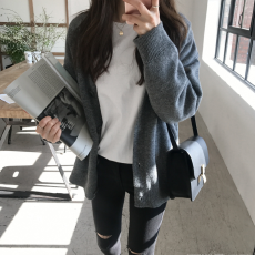 批发韩国春秋毛衣女开衫潮新款女装<b class='q'>时尚</b>显瘦V领针织衫外套