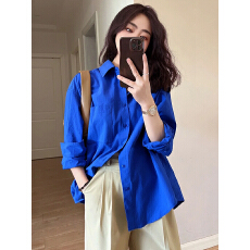 批发polo2026新款克莱因蓝衬衣设计感小众法式内搭打底外穿衬衫