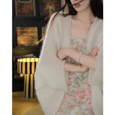 批发奶酪开衫 康赛妮马海毛羊毛弧形外搭<b class='q'>针织衫</b>女秋季新款上衣