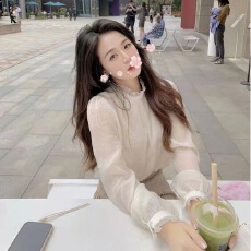 批发法式优雅精致蕾丝花边半高领薄款微透内搭网纱<b class='q'>雪纺衫</b>上衣