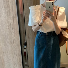 批发泡泡袖木耳边<b class='q'>T</b><b class='q'>恤</b>短袖女2026<b class='q'>夏季</b>新款宽松韩版设计感小众上衣