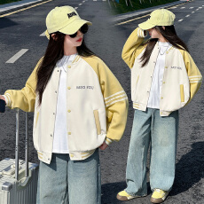 批发女童外套春秋2025新款儿童棒球服春装洋气女大童时尚休闲运动夹克