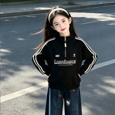 批发<b class='q'>女</b><b class='q'>童</b>卫衣春秋2026<b class='q'>新款</b>女孩超火立领长袖上衣初中生大童秋装