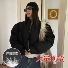批发2025年女新款设计感气质冬季白鹅绒百搭外套