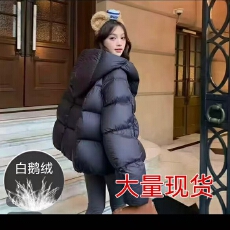 批发2025年女新款设计感气质冬季白鹅绒百搭外套