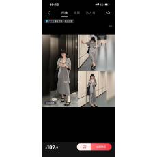 批发纯欲风纽结v领中袖连衣裙女夏季性感收腰显瘦大摆裙休闲气质长裙