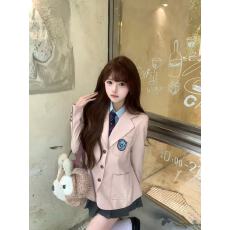 批发韩系制服 针织开衫<b class='q'>学院风</b>套装女 韩式学姐风套装