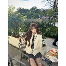 批发韩系制服 针织开衫<b class='q'>学院风</b>套装女 韩式学姐风套装