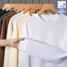 批发260克束口长袖重磅圆领成人光板空白版（提前报货 跑量款不散拿）