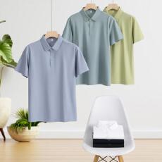 纯色短袖T恤衫翻领通勤POLO衫男女同款工作服普宁仓现货提前报V