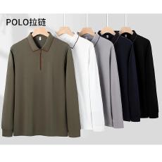 批发青年男士商务休闲潮款拉链长袖磨毛<b class='q'>T</b><b class='q'>恤</b>POLO衫(普宁仓现货提前报V)