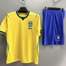 批发2026世界杯B巴西主场黄色成人<b class='q'>儿童</b>同款足球服套装舒适亲肤训练服